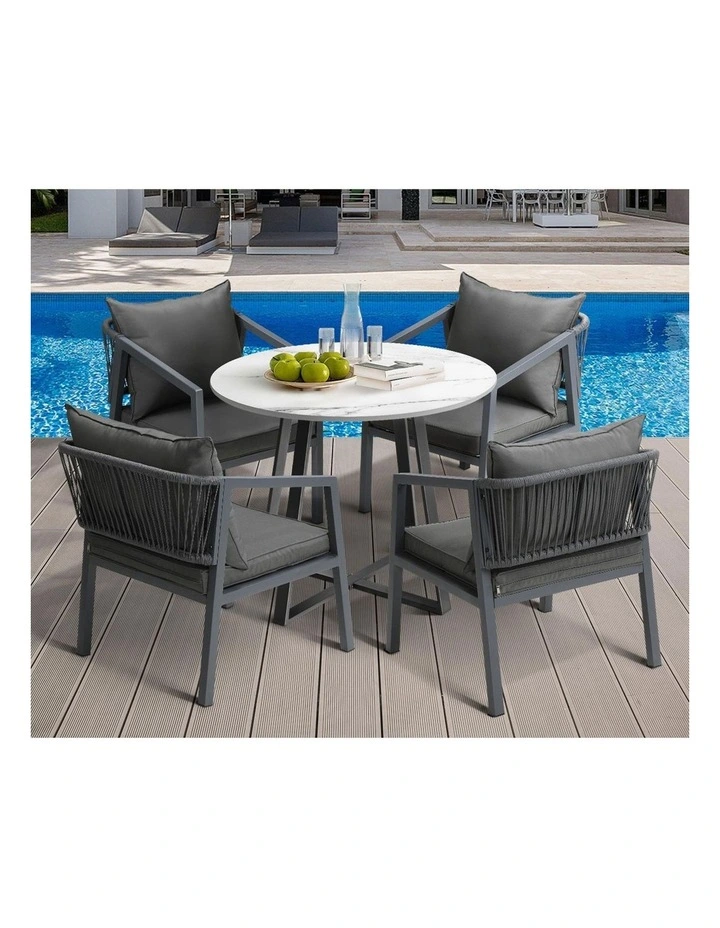 Livsip 5PCS Outdoor Dining Setting Table Lounge Chair Patio Furniture Bistro Set image 7