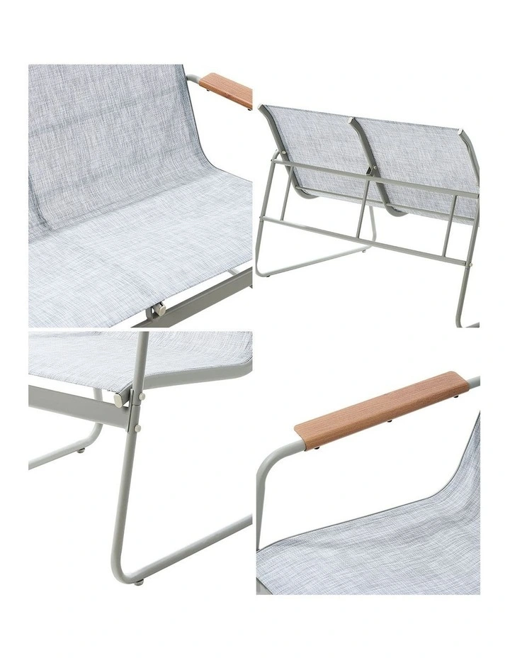 Livsip 4 Seater Outdoor Lounge Furniture Patio Set Bench Textilene Sofa Garden image 6