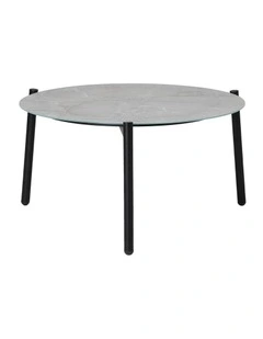 Livsip Outdoor Coffee Side Marble Table Desk Patio Furniture Garden 70cm Grey