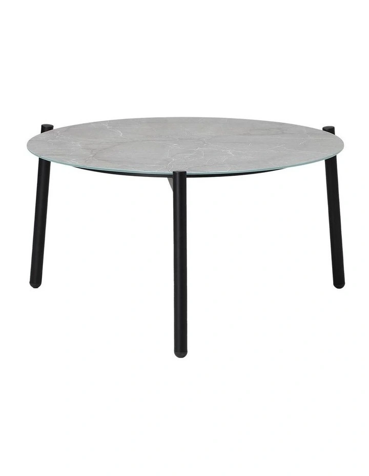 Livsip Outdoor Coffee Side Marble Table Desk Patio Furniture Garden 70cm Grey image 1