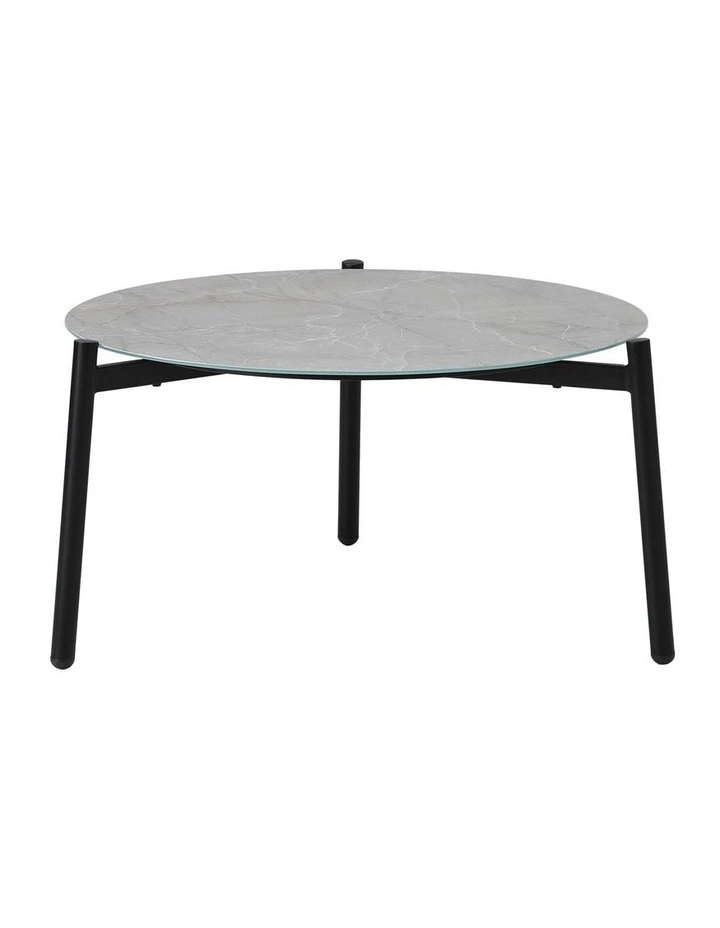 Livsip Outdoor Coffee Side Marble Table Desk Patio Furniture Garden 70cm Grey image 2
