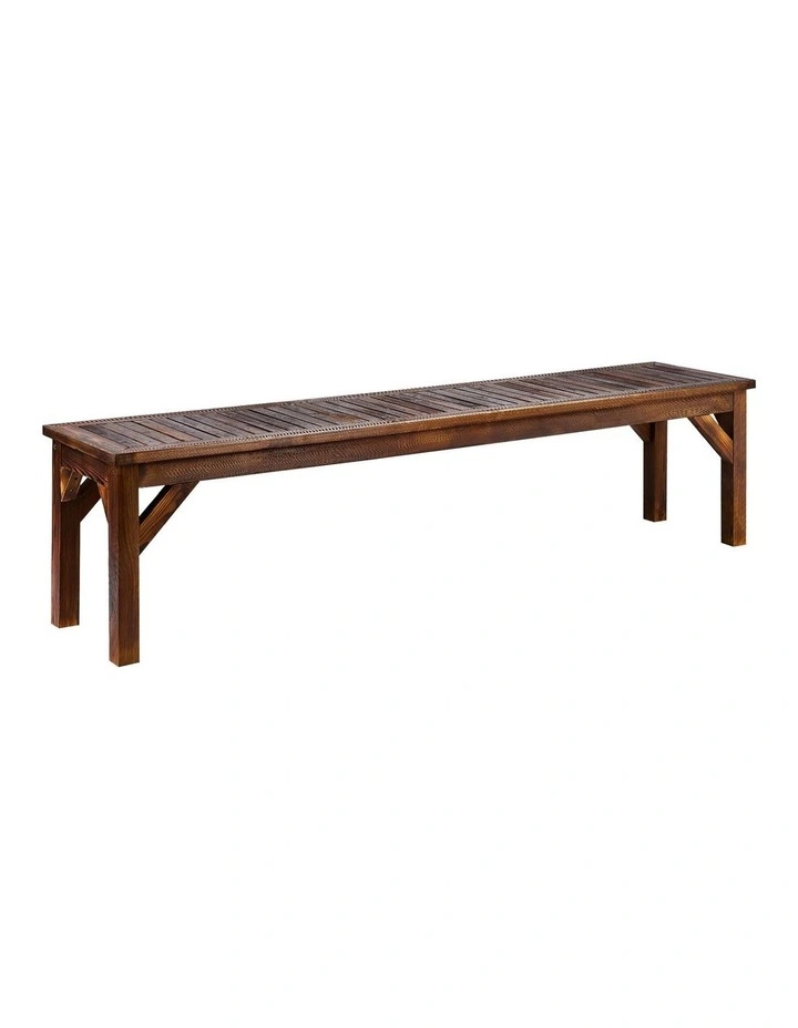 Livsip Garden Bench Wood Patio 190cm Slatted Seat Outdoor Furniture Dining Chair image 1