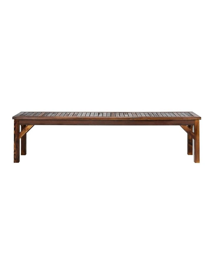 Livsip Garden Bench Wood Patio 190cm Slatted Seat Outdoor Furniture Dining Chair image 2