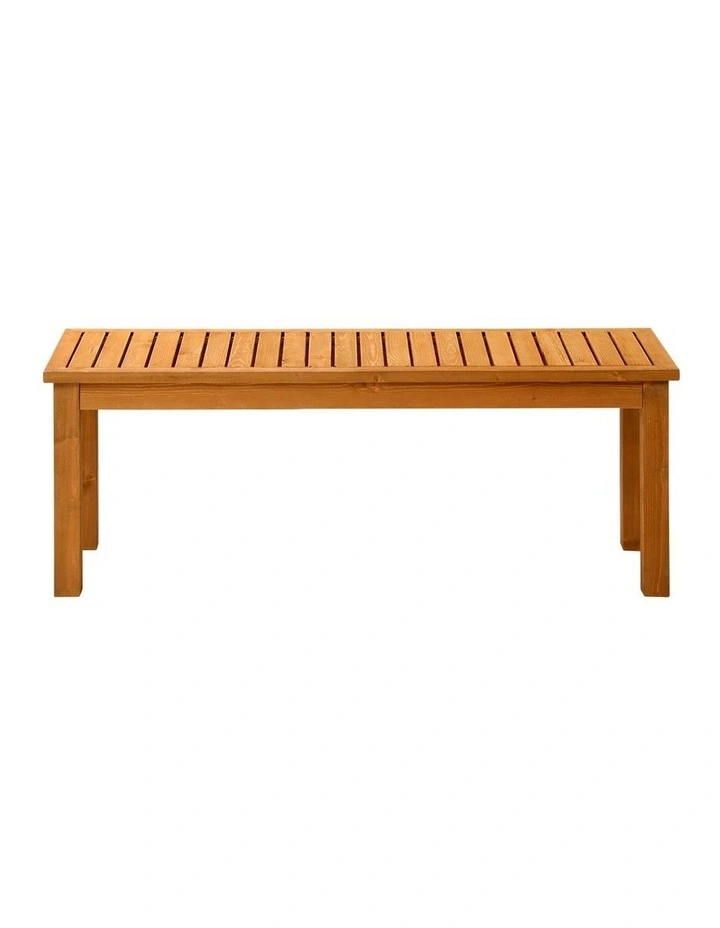 Livsip 120cm Garden Bench Outdoor Wood Patio Furniture Dining Chair Slatted Seat image 2