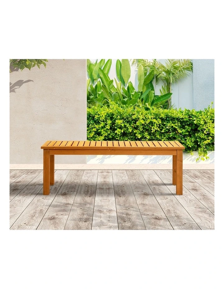 Livsip 120cm Garden Bench Outdoor Wood Patio Furniture Dining Chair Slatted Seat image 5