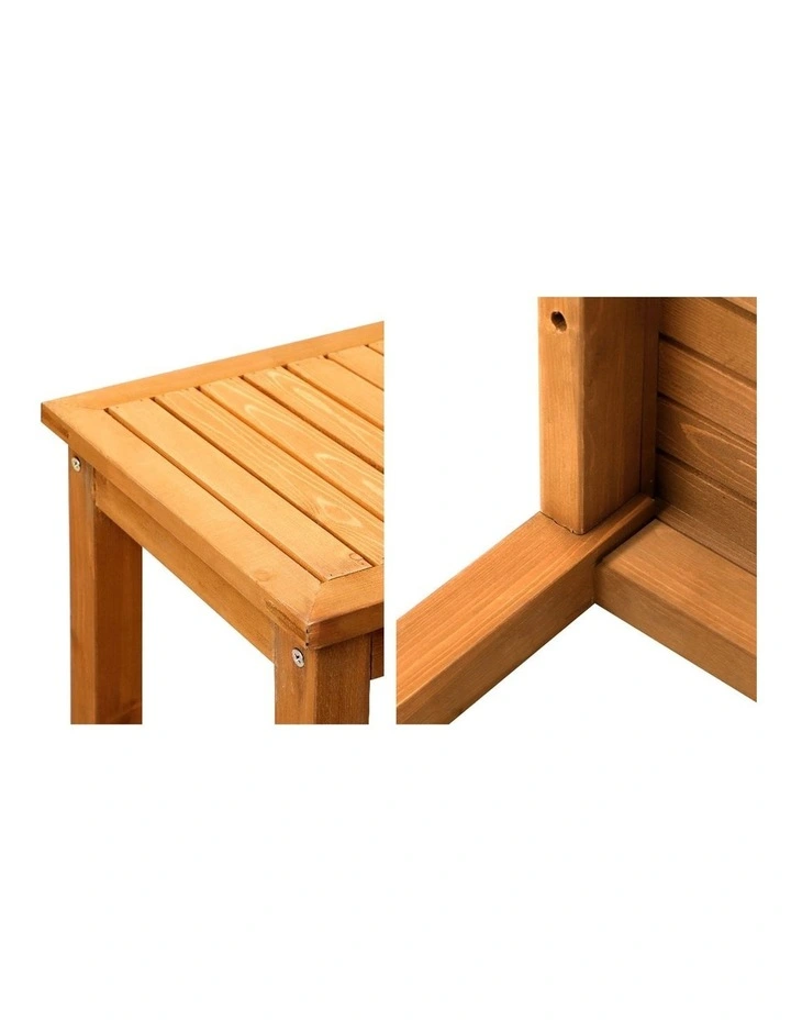 Livsip 120cm Garden Bench Outdoor Wood Patio Furniture Dining Chair Slatted Seat image 6
