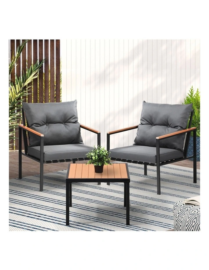 Livsip 3PCS Outdoor Furniture Lounge Setting Sofa Chairs Patio Dining Bistro Set image 4