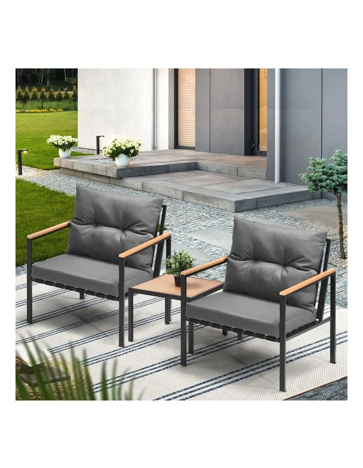 Livsip 3PCS Outdoor Furniture Lounge Setting Sofa Chairs Patio Dining Bistro Set image 5
