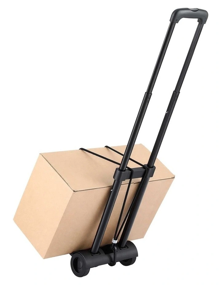 Giantz Folding Trolley Portable Hand Truck Lightweight Travel Luggage Black image 1