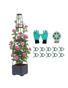 Green Fingers Self Watering Planter with Trellis Adjustable Height Modular Tomato Box 4 Layer 140cm