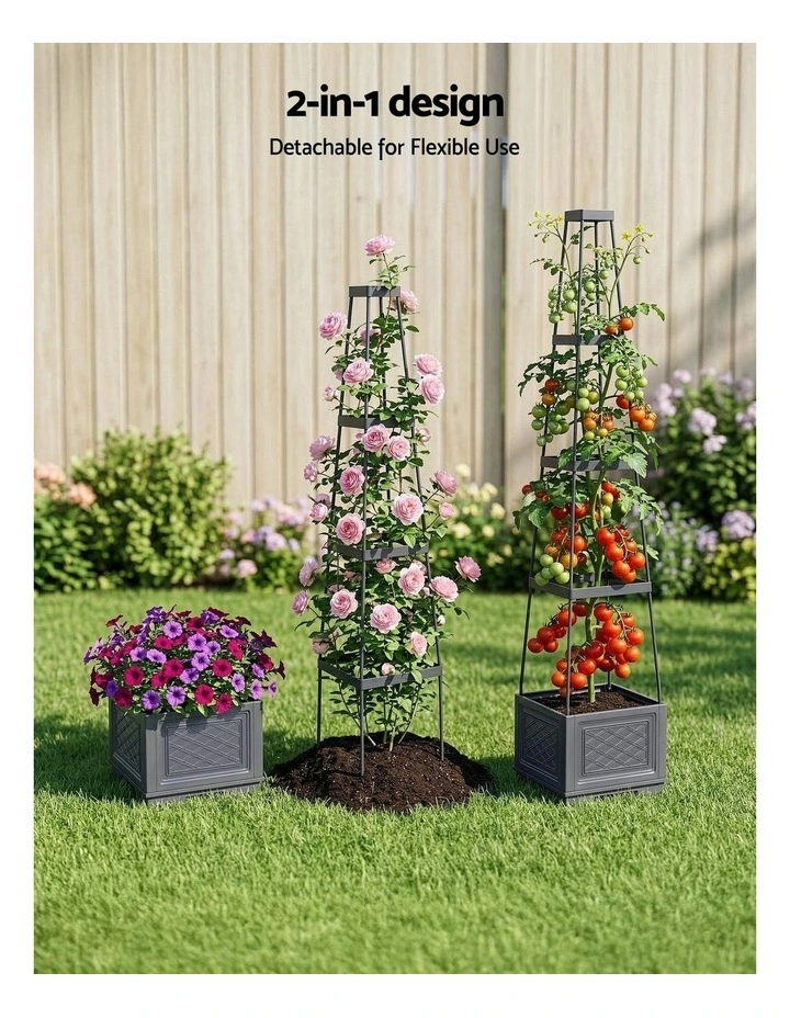 Green Fingers Self Watering Planter with Trellis Adjustable Height Modular Tomato Box 4 Layer 140cm image 5