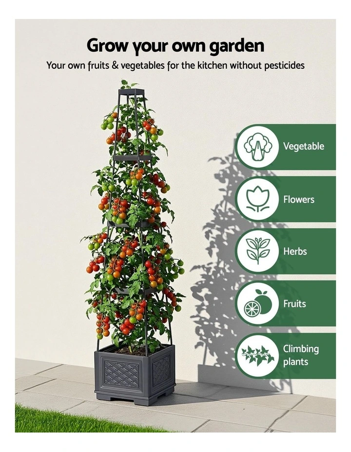 Green Fingers Self Watering Planter with Trellis Adjustable Height Modular Tomato Box 4 Layer 140cm image 6