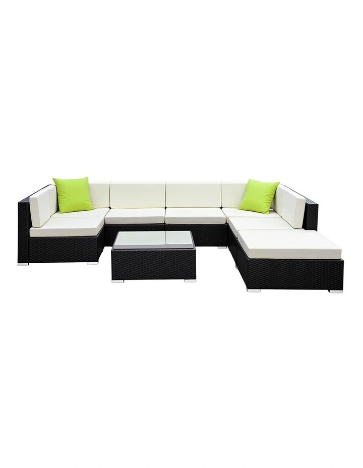 Gardeon 8-Piece Outdoor Sofa Set Wicker Couch Lounge Setting Cover image 2