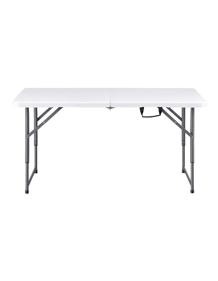 Gardeon 123cm Folding Table Portable Fold-in-Half with Handle Camping Picnic Adjustable Height image 3