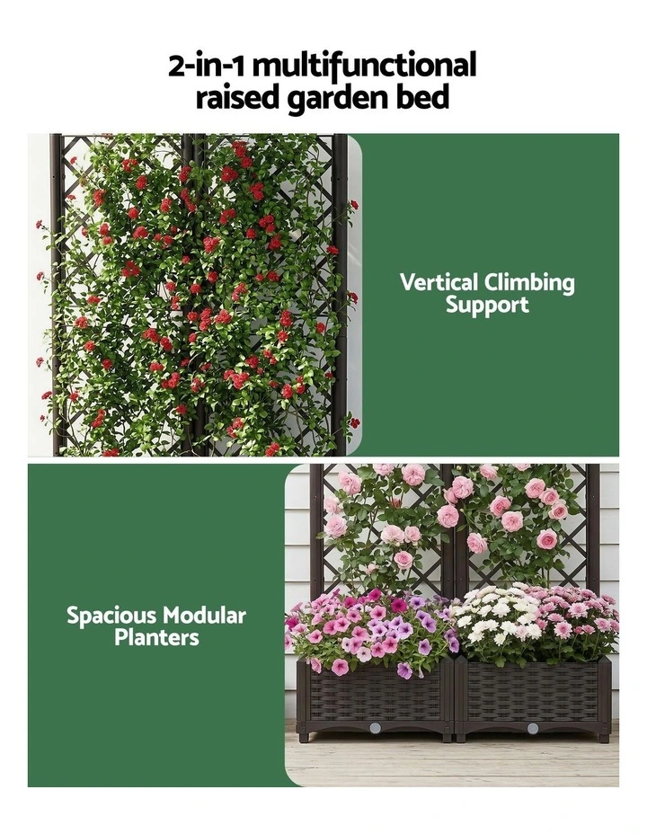 Green Fingers Raised Garden Bed Vertical Planter Self Watering Large Elevated Veggie Box 80x40x122cm image 5