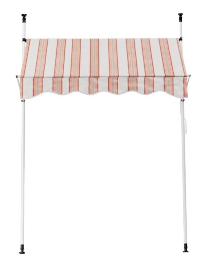 Instahut Window Fixed Pivot Arm Awning Outdoor Door Canopy 2X1.8M Beige/Brown image 4