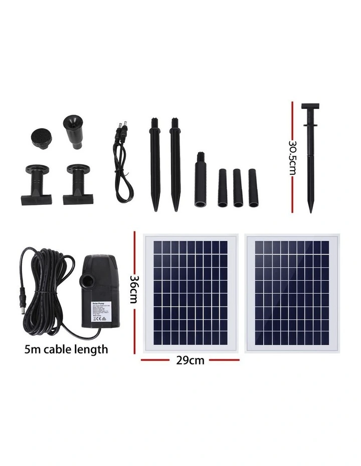 Gardeon Solar Pond Pump Submersible Water Fountain Kit with 2 Panels 1600L/H image 4