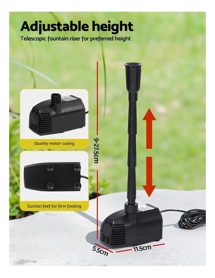 Gardeon Solar Pond Pump Submersible Water Fountain Kit with 2 Panels 1600L/H image 6