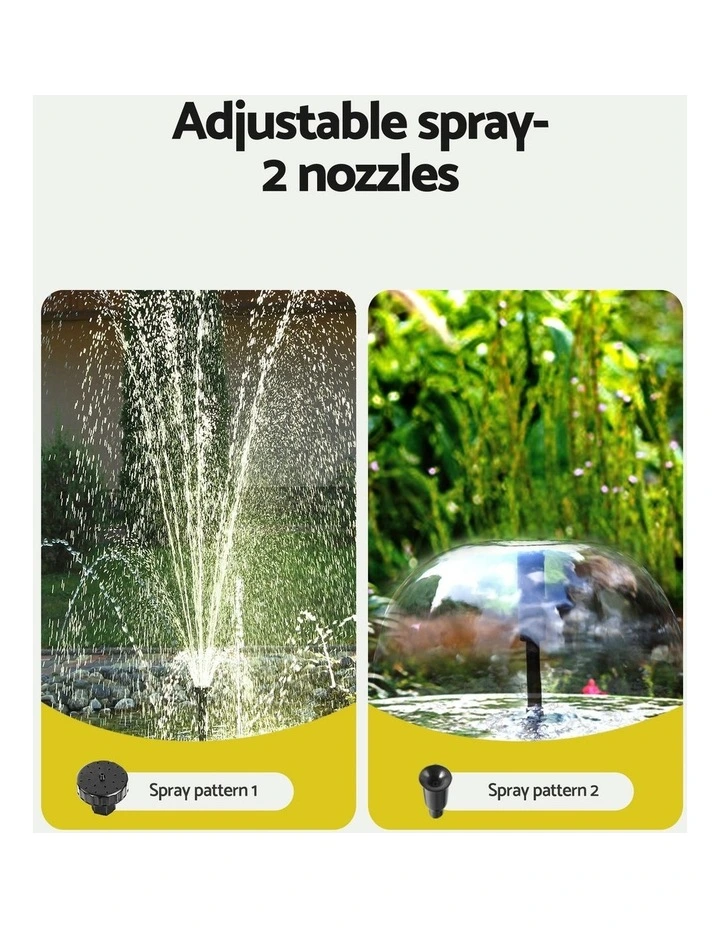 Gardeon Solar Pond Pump Submersible Water Fountain Kit with 2 Panels 1600L/H image 7