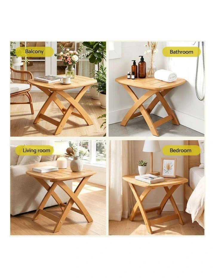 Gardeon Outdoor Coffee Side Table HDPE Desk Indoor Patio Furniture Garden Natural image 5