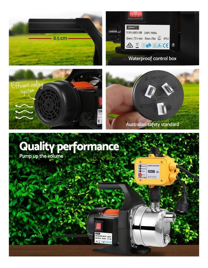 Giantz Garden Water Jet Pump High Pressure 800W Max. Tank Rain Farm Irrigation Yellow image 7