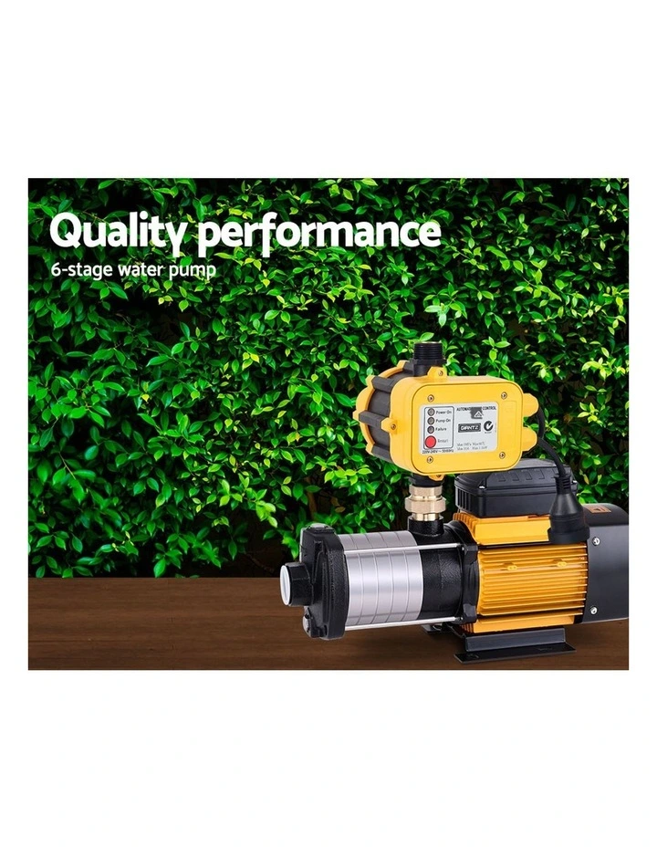 Giantz Garden Water Pump High Pressure 2500W Max 6-Stage Tank Irrigation Transfer Booster Yellow image 7