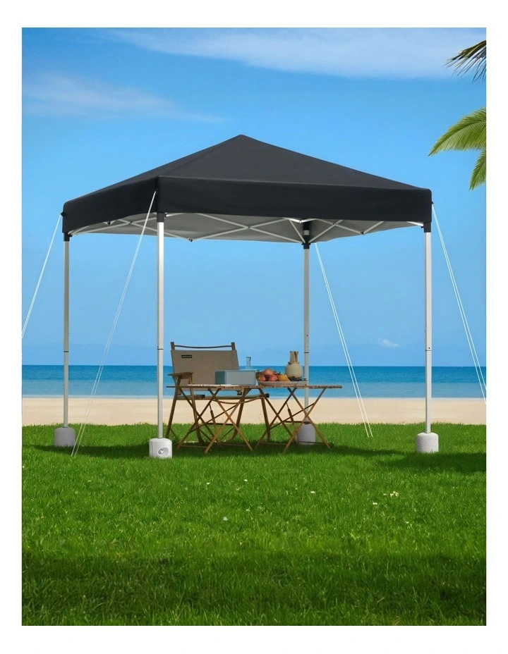 Instahut Gazebo 2x2m Outdoor Patio Garden Marquee Shade w/ Base Pods Black image 3