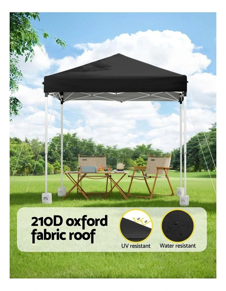 Instahut Gazebo 2x2m Outdoor Patio Garden Marquee Shade w/ Base Pods Black image 6