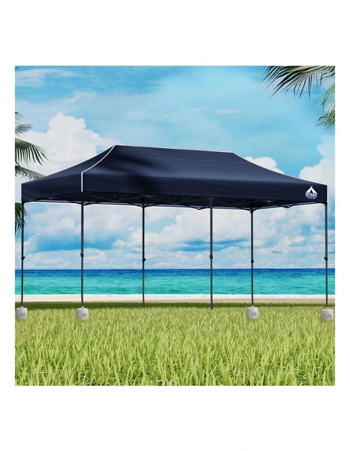 Instahut 3x6m Pop-Up Gazebo Folding Marquee Canopy with 4 Base Pods Navy image 3