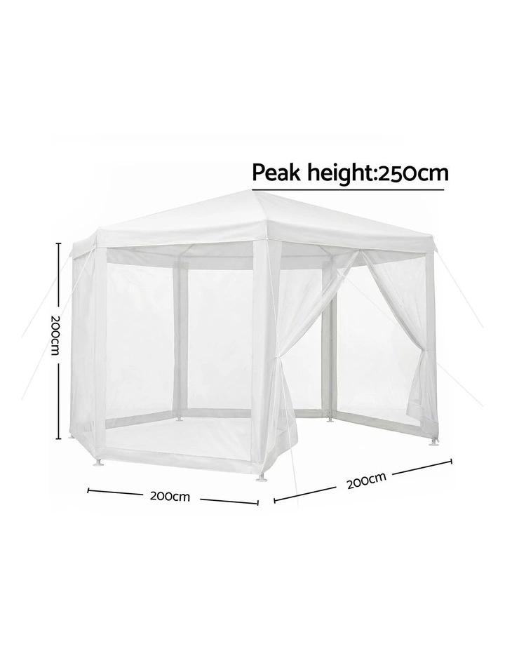 Instahut Gazebo?2x2m Marquee Wedding Party Tent Outdoor Camping Mesh Wall Canopy Shade Gazebos Navy image 4