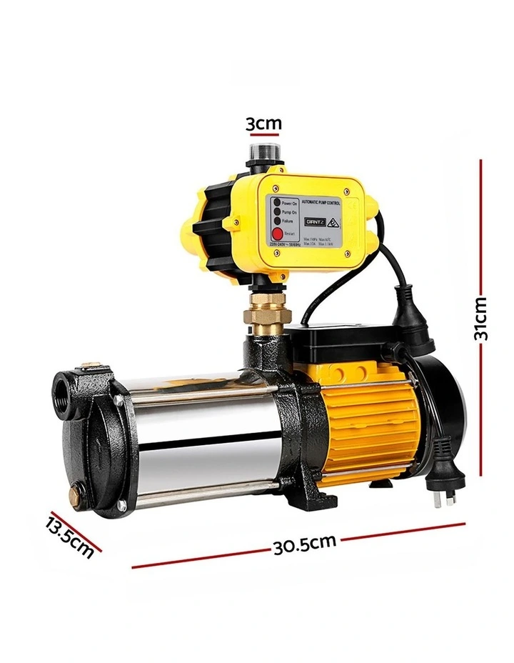 Giantz 2000W 4-Stage Garden Water Pump High Pressure Automatic Irrigation Yellow image 4