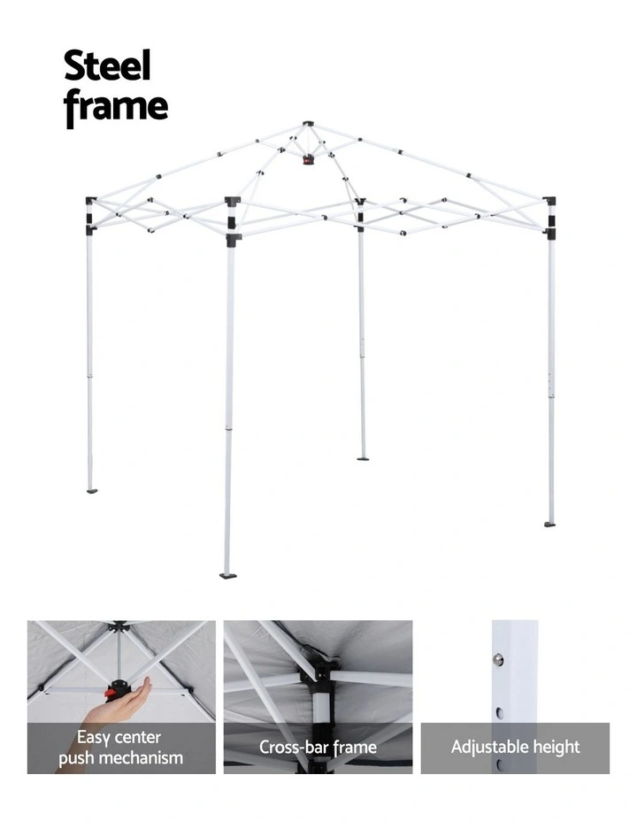 Instahut Gazebo 2x2m Outdoor Patio Garden Marquee Shade w/ Base Pods White image 7