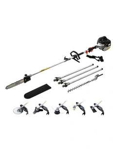 Giantz 62CC Pole Chainsaw Hedge Trimmer Brush Cutter Whipper 7-in-1 5.6m Black