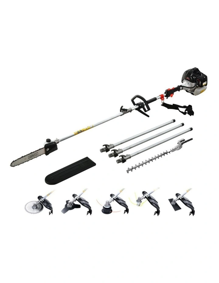 Giantz 62CC Pole Chainsaw Hedge Trimmer Brush Cutter Whipper 7-in-1 5.6m Black image 1