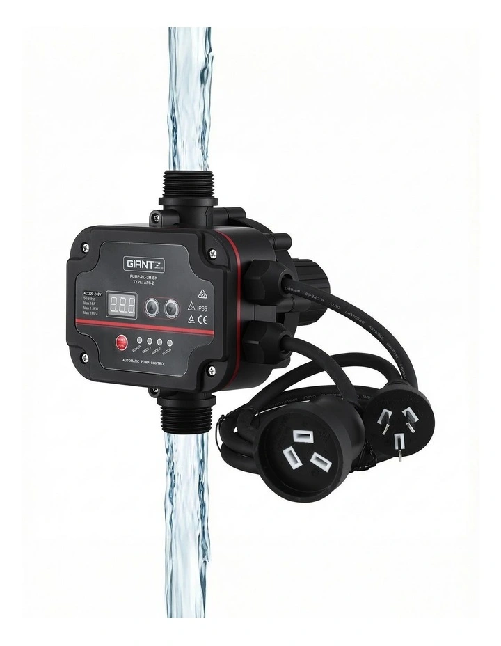 GIANTZ Digital Water Pump Controller 16A 1.5kW Max High Power Pressure Switch Adjustable 10Bar IP65 image 1