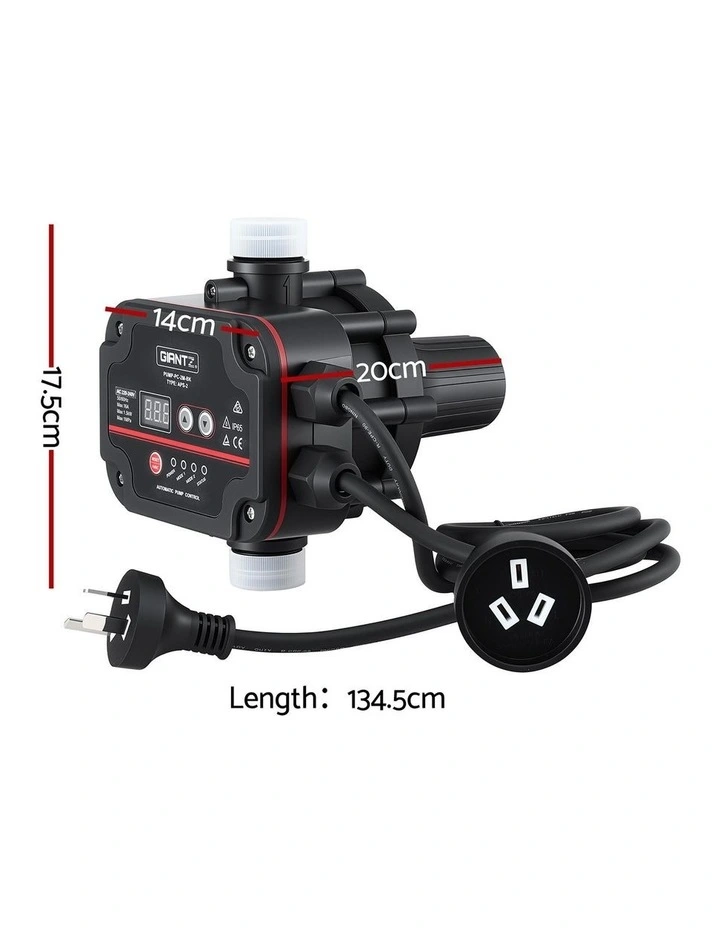 GIANTZ Digital Water Pump Controller 16A 1.5kW Max High Power Pressure Switch Adjustable 10Bar IP65 image 4