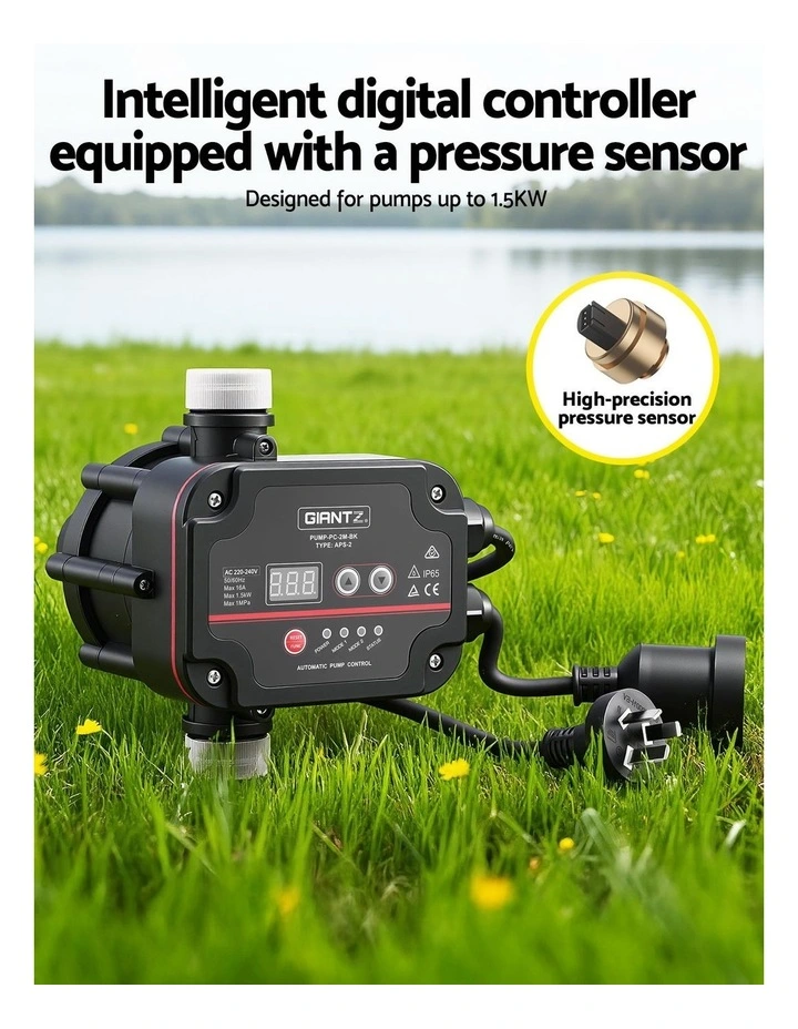 GIANTZ Digital Water Pump Controller 16A 1.5kW Max High Power Pressure Switch Adjustable 10Bar IP65 image 6
