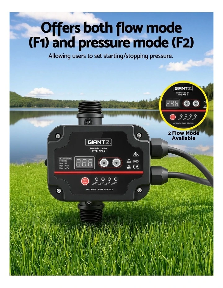 GIANTZ Digital Water Pump Controller 16A 1.5kW Max High Power Pressure Switch Adjustable 10Bar IP65 image 7