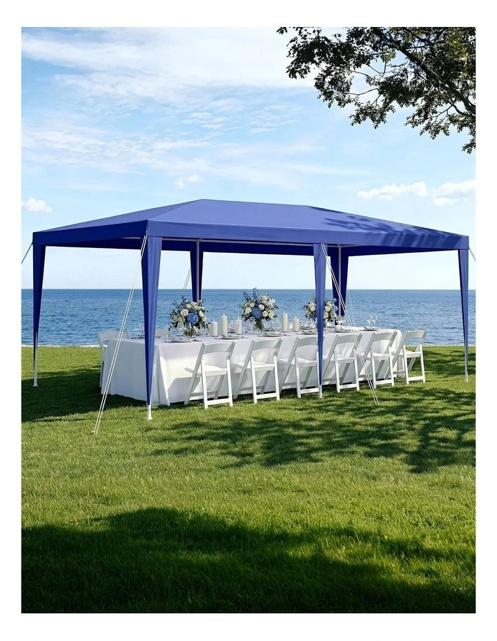 Instahut Gazebo 3x6m Wedding Party Marquee Tent Outdoor Event Camping Canopy Shade Blue image 3