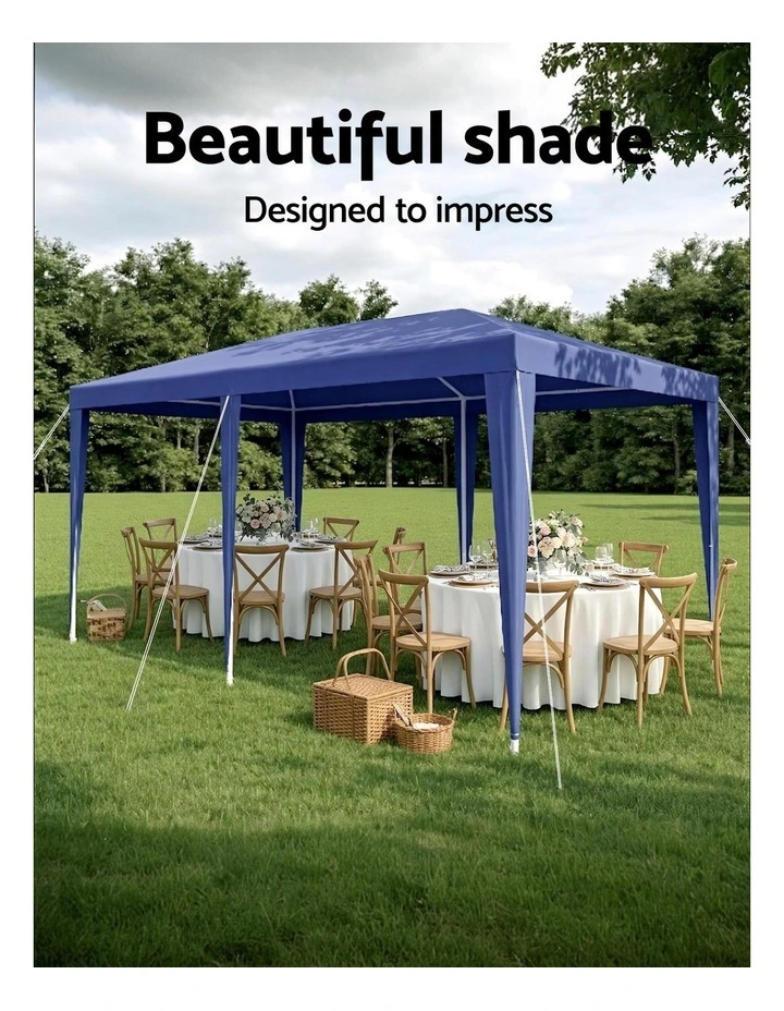 Instahut Gazebo 3x6m Wedding Party Marquee Tent Outdoor Event Camping Canopy Shade Blue image 5