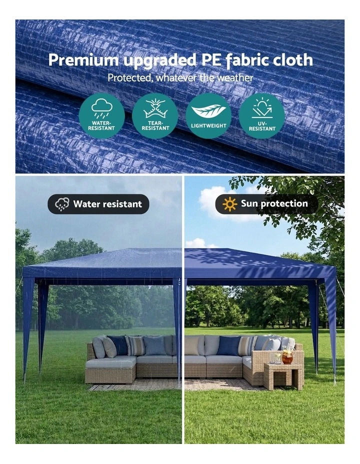 Instahut Gazebo 3x6m Wedding Party Marquee Tent Outdoor Event Camping Canopy Shade Blue image 6