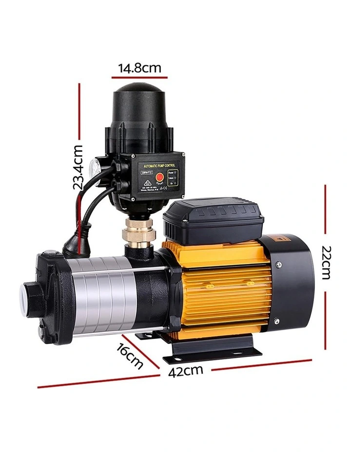 Giantz Garden Water Pump High Pressure 2500W Max 6-Stage Tank Irrigation Transfer Booster Pump Black image 4