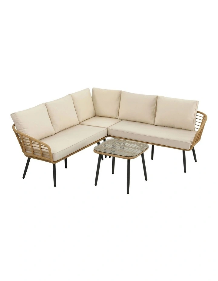 Gardeon 4-Piece Modular Outdoor Sofa Set with Cushions 5 Seater Rattan Furniture image 1