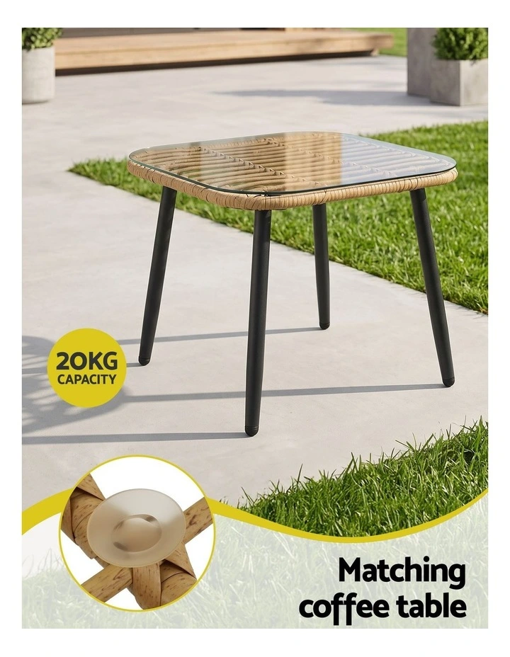 Gardeon 4-Piece Modular Outdoor Sofa Set with Cushions 5 Seater Rattan Furniture image 5