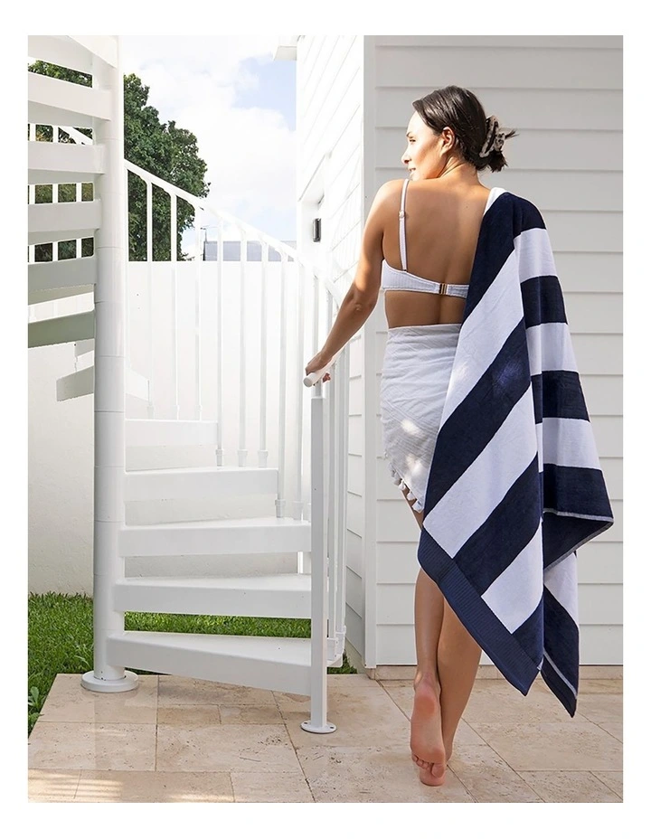 Classic Stripe Beach Towel Navy image 2