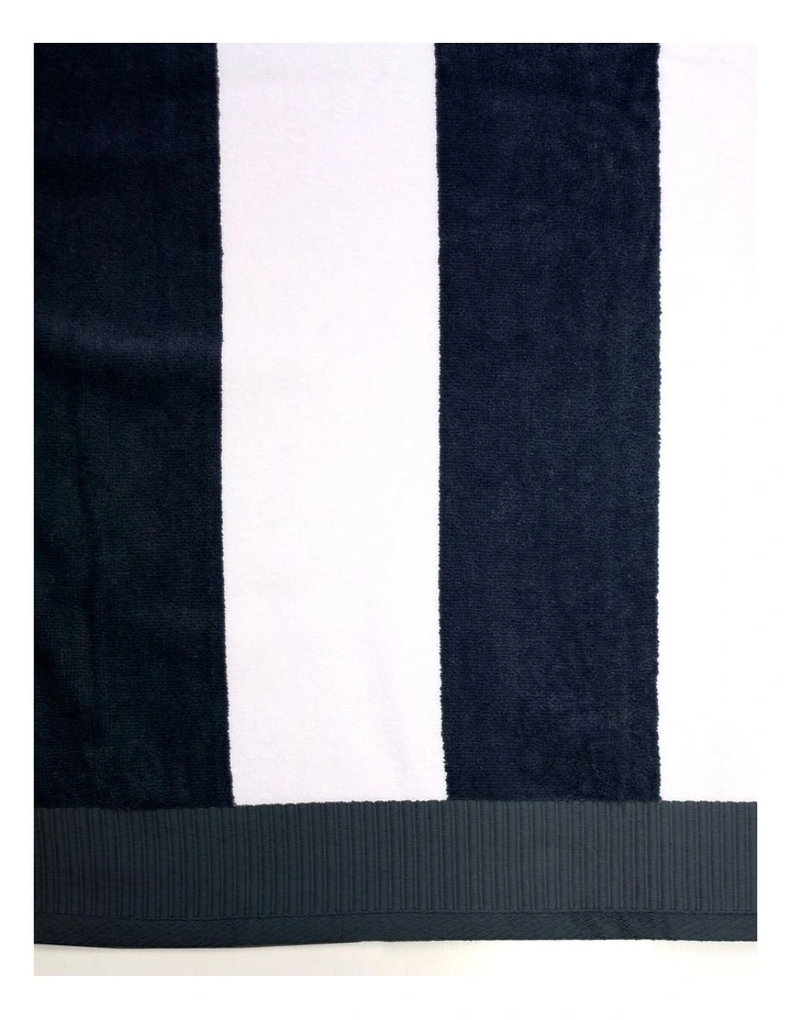 Classic Stripe Beach Towel Navy image 3