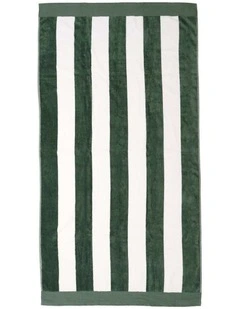 Classic Stripe Beach Towel Moss