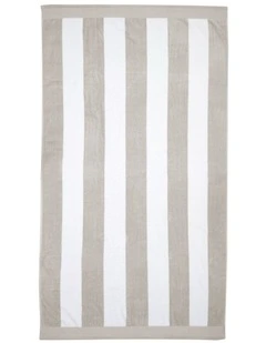 Classic Stripe Beach Towel Pebble