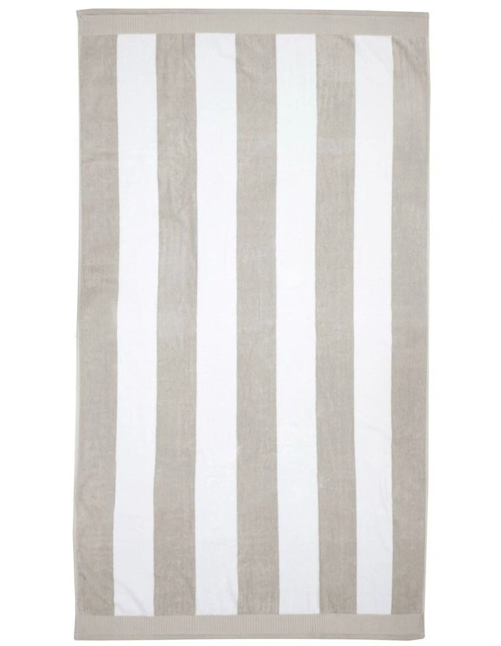 Classic Stripe Beach Towel Pebble image 1