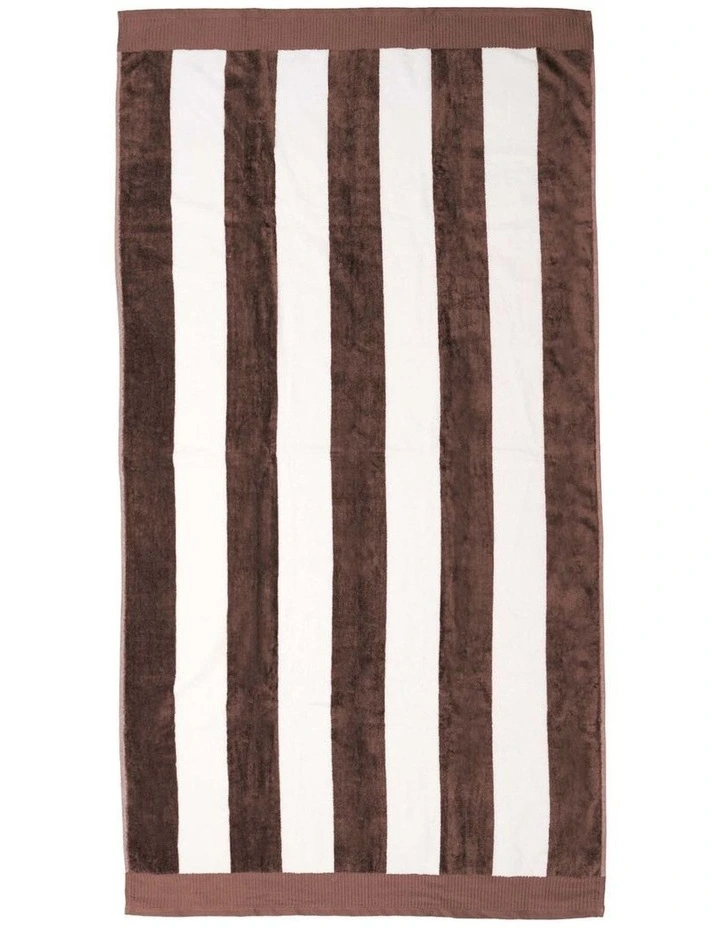 Classic Stripe Beach Towel Cocoa image 1
